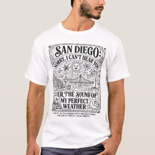 Camiseta San Diego California Costa Soleada Texto de Refere