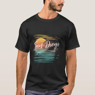 Camiseta San Diego California estilo retro colorido Casual