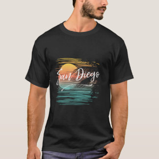 Camiseta San Diego California estilo retro colorido Casual