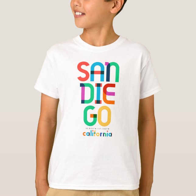 Camiseta San Diego California Mid Century, Arte Pop, (Anverso)