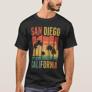 Camiseta San Diego California Palmeras Puesta de sol Playa 