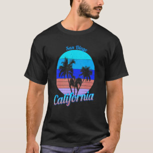Camiseta San Diego California Retro Palm Trees Beach Summer