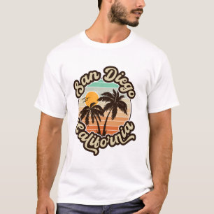 Camiseta San Diego California Sunset Palm Trees Souvenirs