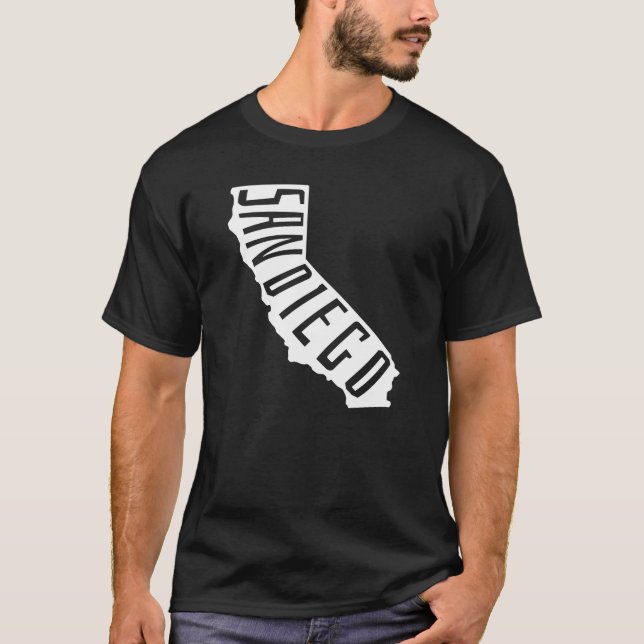 Camiseta San Diego, esquematización de California - viajes  (Anverso)