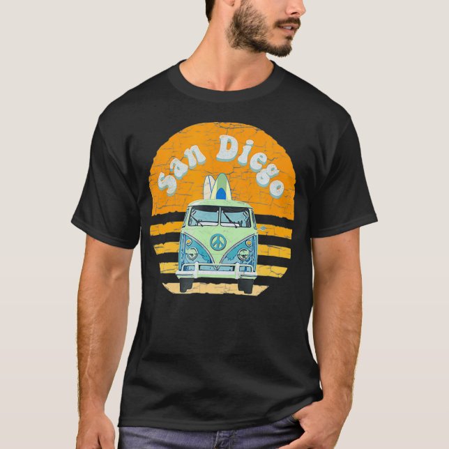 Camiseta San Diego Hippie Van Beach Surfer (Anverso)