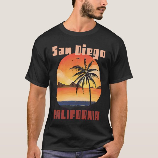 Camiseta San Diego Palm trees California Vacation Beach Oce (Anverso)