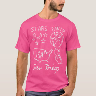 Camiseta San Diego Stars Earth USA California White Text an
