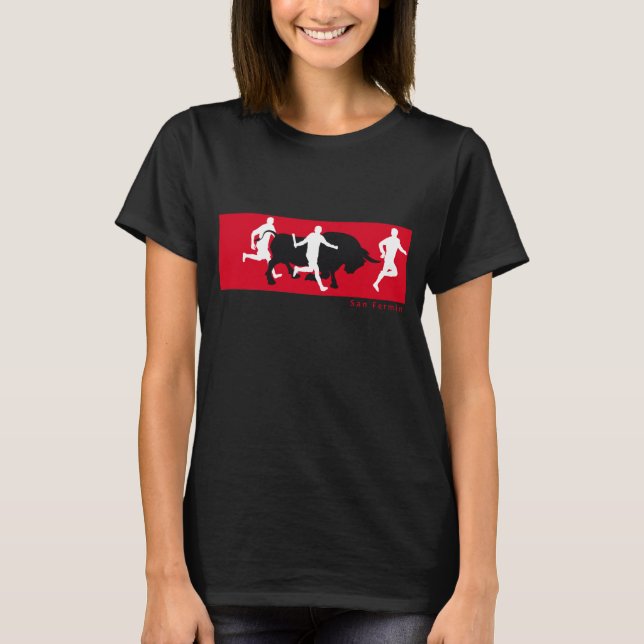 Camiseta San Fermín, Pamplona: corriendo con los toros, (Anverso)
