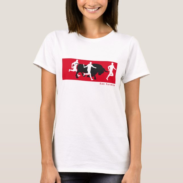 Camiseta San Fermín, Pamplona: corriendo con los toros, (Anverso)
