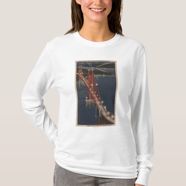 Camiseta San Francisco, CA - opinión de la noche del Golden (Anverso)