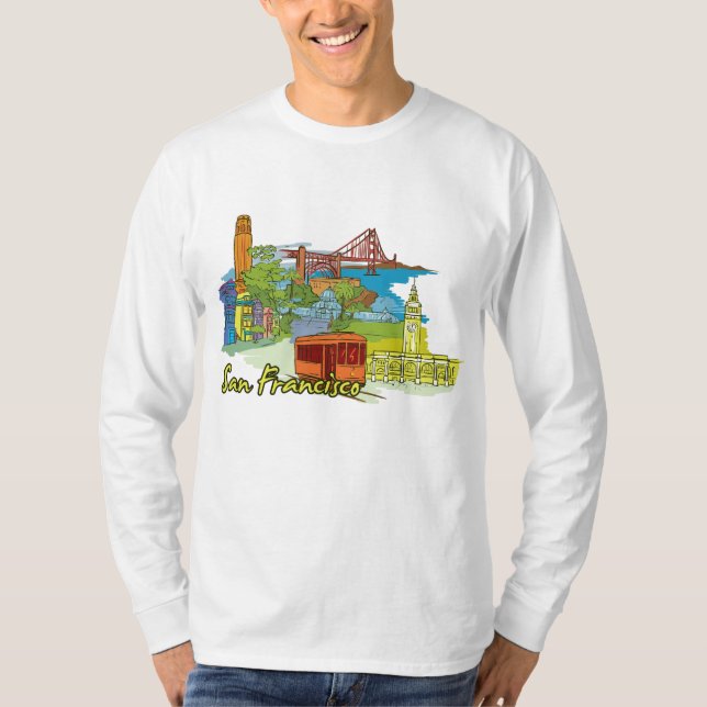 Camiseta San Francisco, California, ciudad famosa (Anverso)