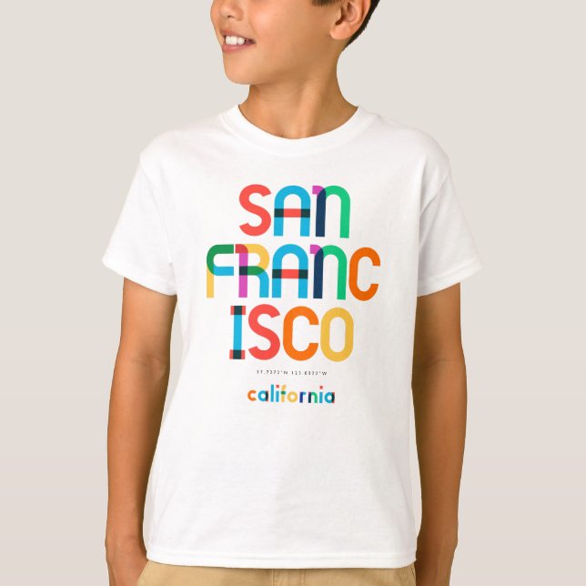 Camiseta San Francisco California Mid Century, Pop Art, (Anverso)