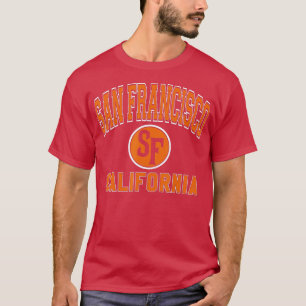 Camiseta San Francisco California SF Varsity Style Naranja 