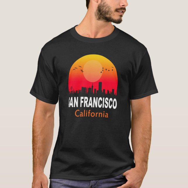 Camiseta San Francisco California Vintage Sunset City (Anverso)
