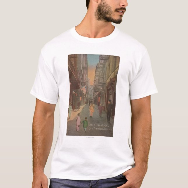 Camiseta San Francisco, CAView de la calle vieja de (Anverso)