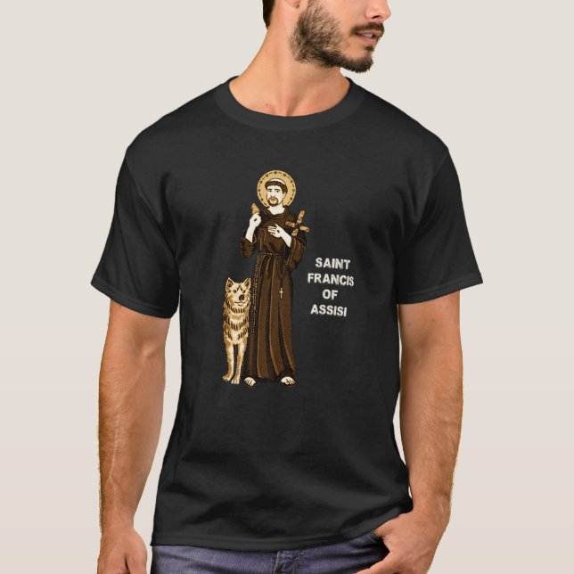 Camiseta San Francisco De Asís Patrono De Animales Católico (Anverso)
