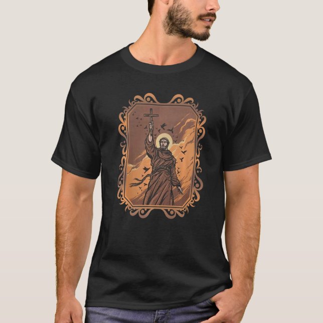 Camiseta San Francisco De Asís Patrono De Animales Católico (Anverso)