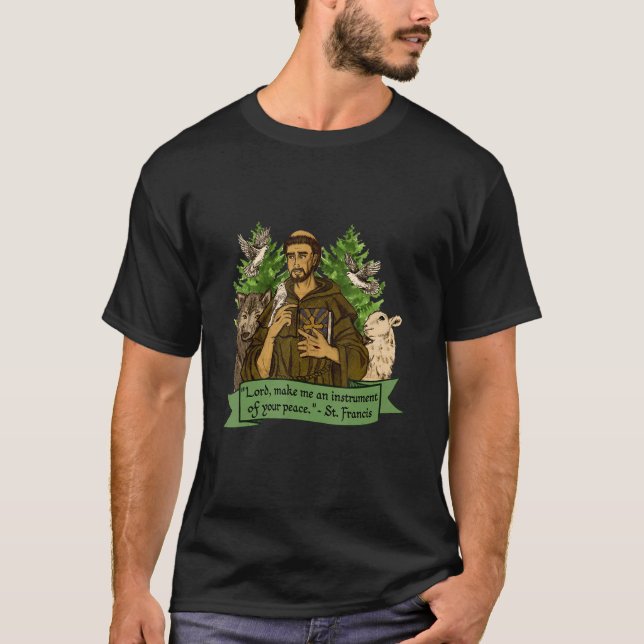 Camiseta San Francisco De Asís Patrono De Animales Católico (Anverso)