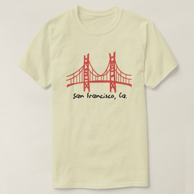 Camiseta SAN FRANCISCO GOLDEN GATE BRIDGE T=Shirt (Diseño del anverso)