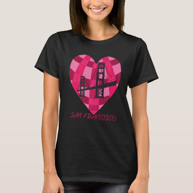 Camiseta San Francisco Heart Golden Gate Bridge Love Califo (Anverso)