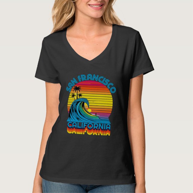Camiseta San Francisco Retro Throwback Surf & Beach Souveni (Anverso)