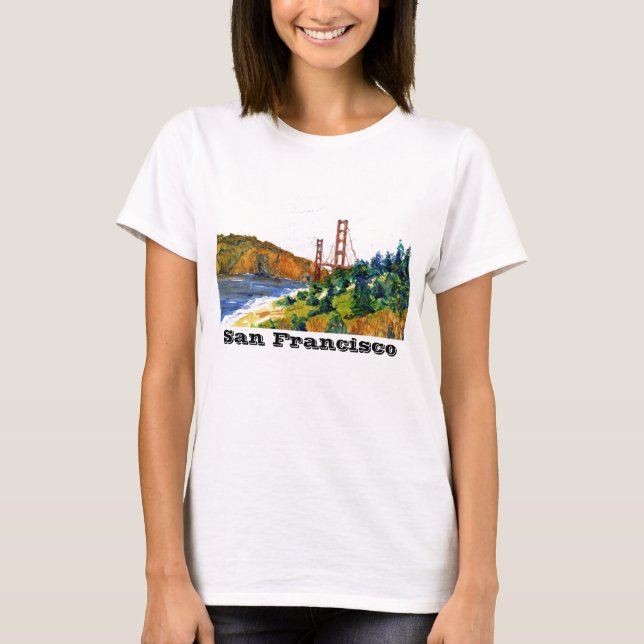 Camiseta San Francisco y puente Golden Gate hermoso (Anverso)