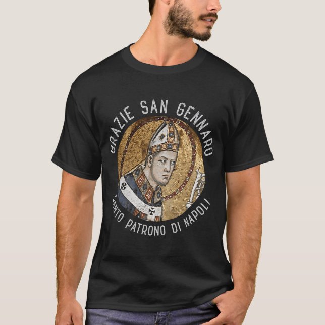 Camiseta San Gennaro Patrocinador De Napoli Orgulloso Itali (Anverso)