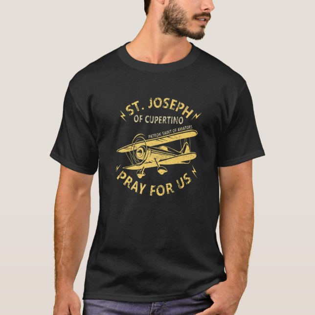 Camiseta San José De Cupertino Patrono Santo De Pilots Avia (Anverso)