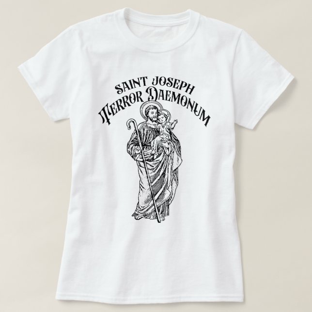 Camiseta San José el trabajador del terror de los demonios  (Diseño del anverso)