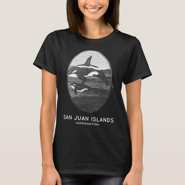 Camiseta San Juan Islands Washington Orca Whale Souvenir  (Anverso)