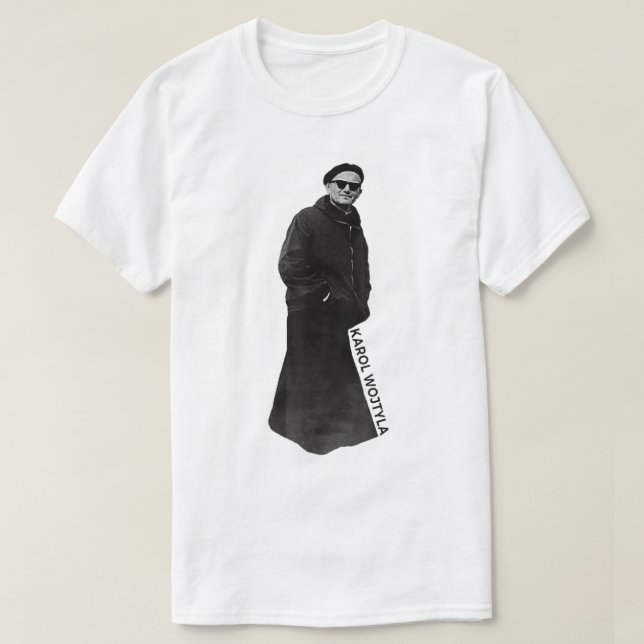 Camiseta San Juan Pablo II con gafas de sol Católico (Diseño del anverso)