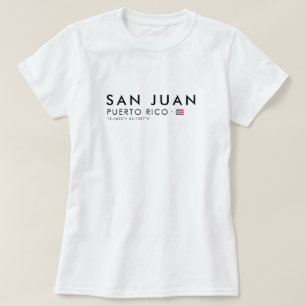 Camiseta San Juan Puerto Rico   Coordinates Tee