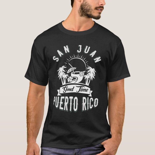 Camiseta San Juan, Puerto Rico Souvenir Vacaciones Orgullo  (Anverso)