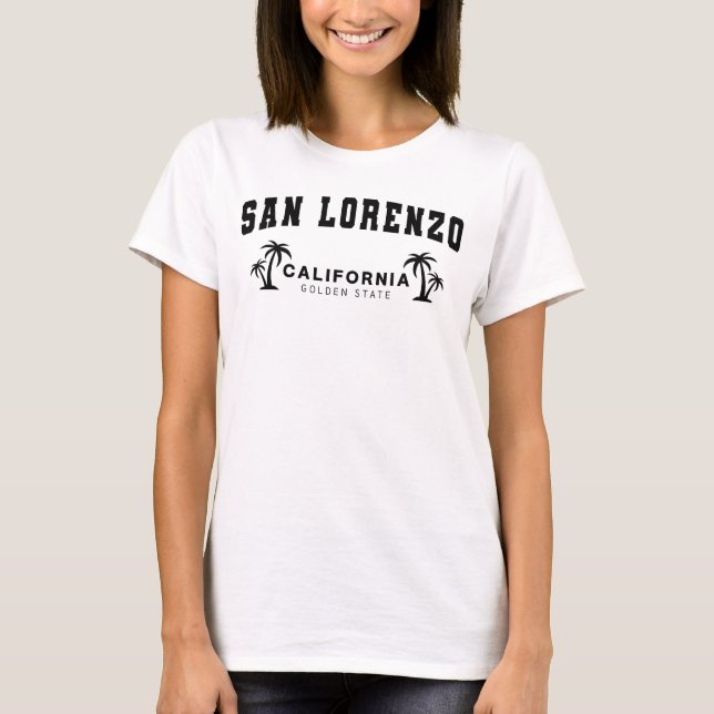 Camiseta San Lorenzo Blanco de las mujeres, California (Anverso)