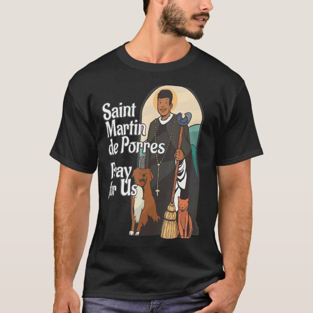 Camiseta San Martín de Porres Santos negros afroamericanos (Anverso)
