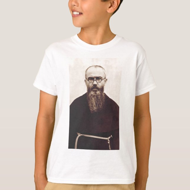 Camiseta San Maximiliano Kolbe sacerdote católico polaco (Anverso)