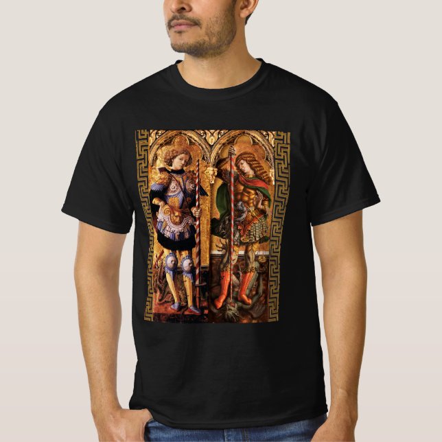 Camiseta San Miguel Arcángel y San Jorge con Dragón (Anverso)