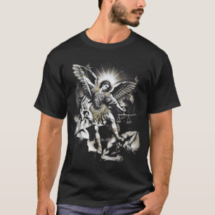 Camiseta San Miguel derrotando a Satanás Arcángel Guerrero