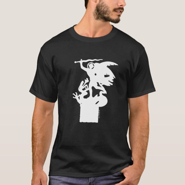 Camiseta San Miguel y Dragón (en blanco) (Anverso)