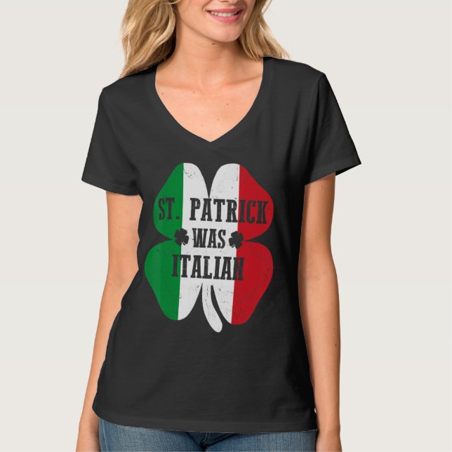 Camiseta San Patricio fue el Shamrock italiano del Día de S (Anverso)