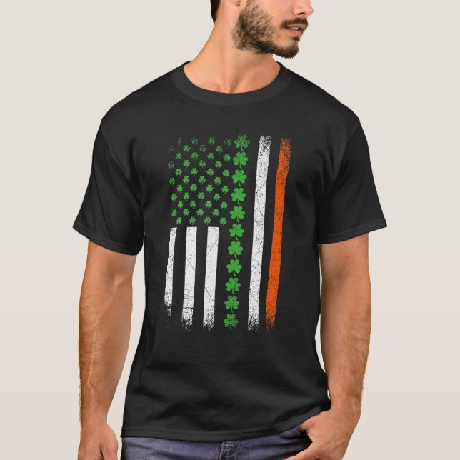 Camiseta San Patricio, la bandera estadounidense, Irlanda v (Anverso)