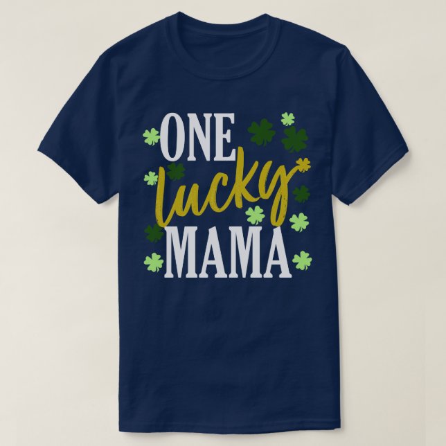 Camiseta san patrick day afortunado mamá (Diseño del anverso)