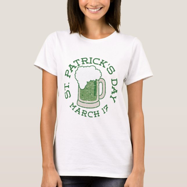 Camiseta san patricks cerveza verde angustiada (Anverso)