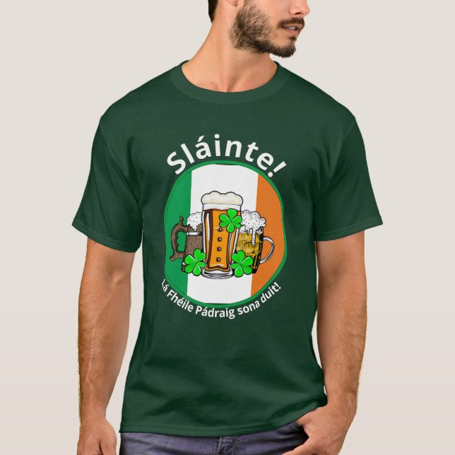 Camiseta SAN PATRICKS DAY Cerveza de bandera irlandesa (Anverso)