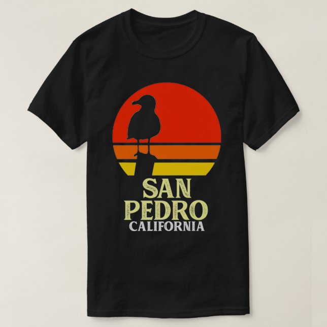 Camiseta San Pedro California Beach Seagull Premium (Diseño del anverso)