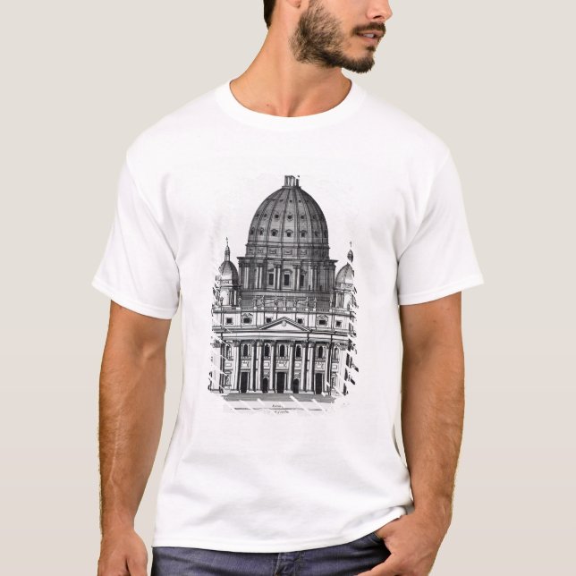 Camiseta San Pedro, Roma, grabada por C. Campbell (Anverso)