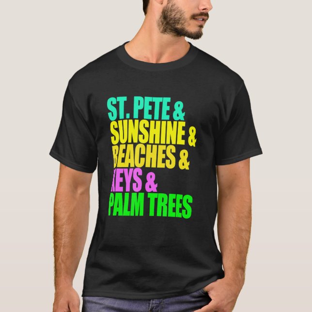 Camiseta San Petersburgo Florida Playa Palmas Sunshine Vaca (Anverso)