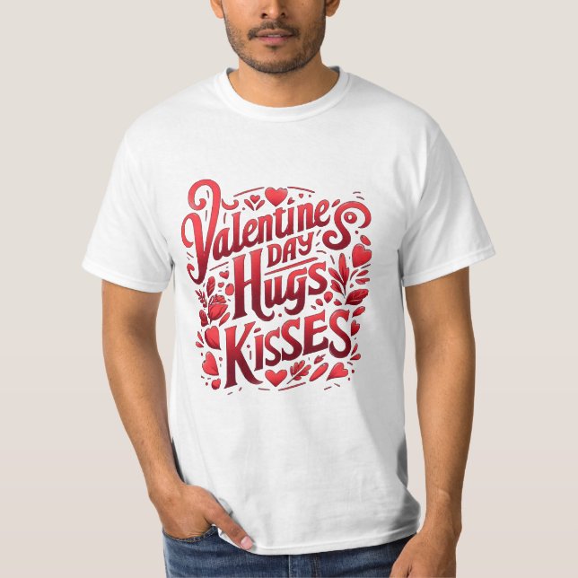 Camiseta San Valentín || Abrazos, besos || (Anverso)