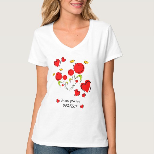 Camiseta San Valentín de corazón rojo (Anverso)