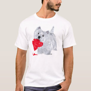 Camiseta San Valentín del Terrier Blanco de West Highland